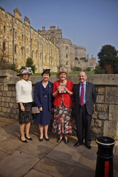 Mums OBE 031 
 Mum's OBE 2012 
 Keywords: Piers Photo, OBE, Windsor Castle, Felicity Hilder, Lymphoma Association