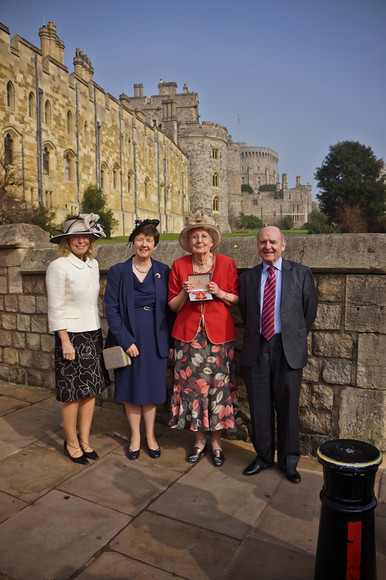 Mums OBE 029 
 Mum's OBE 2012 
 Keywords: Piers Photo, OBE, Windsor Castle, Felicity Hilder, Lymphoma Association